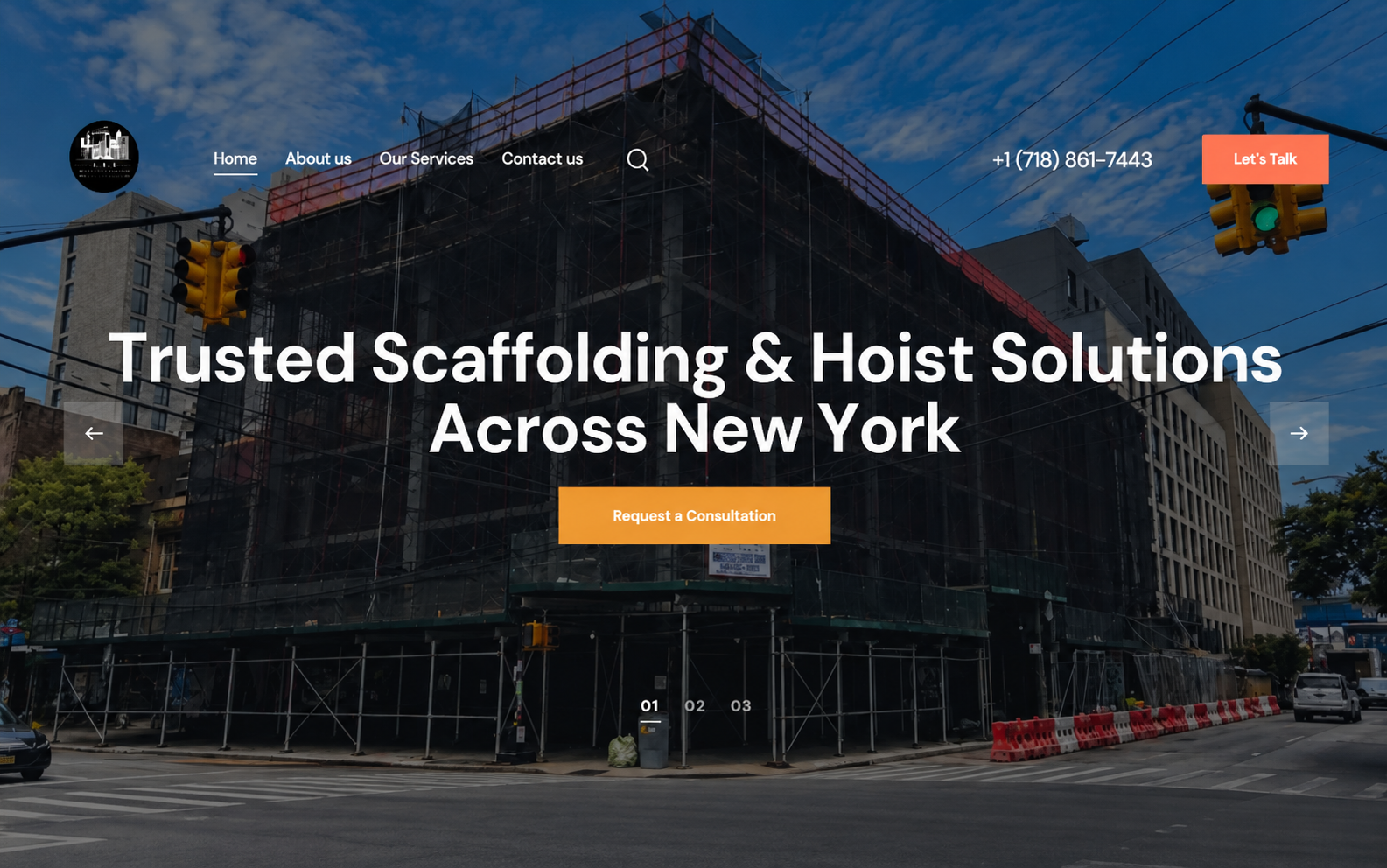 A&H Installation scaffolding and hoist solutions website